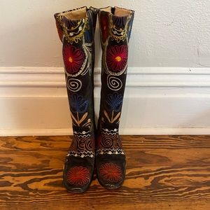 Boho Turkish blanket boots. Free People